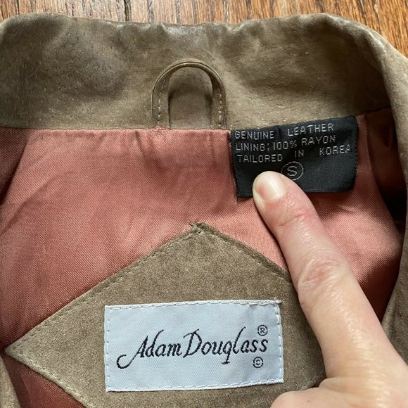 Vintage Adam Douglass Jacket Suede 80s Blazer Retro Shoulder Pads Women’s Small - Picture 5 of 12